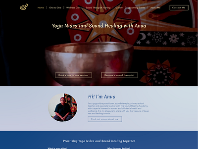 Yoga Nidra and Sound Healing with Anua branding design ui ux web design