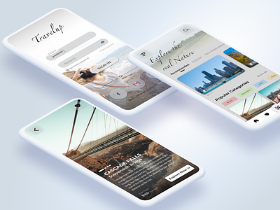 Travelup: An app to explore new destinations app city clean concept design ios map minimal mobile photo ticket tourism tours travel travel app travelling trip ui ux vacation