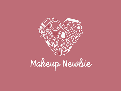 Makeup Newbie cute heart logo makeup pink rose