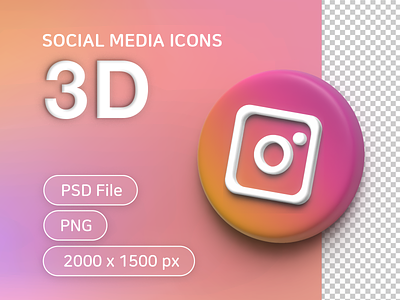 Social media 3D icons_Instargram 3d icon illustration instargram logo sns social social media
