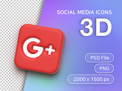 Social media 3D icons_google