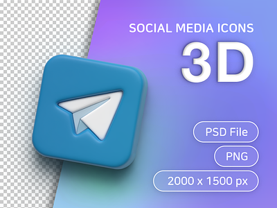 Social media 3D icons_telegram 3d icon sns social social icons social media social media icons telegram telegram icon telegram logo