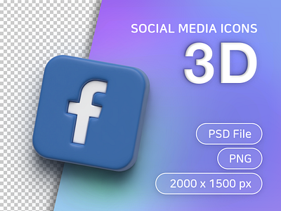 Social media 3D icons_facebook 3d 3d icons facebook facebook icon facebook logo icon sns social social icons social media social media icons