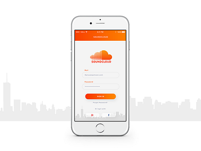 Soundcloud login redesign app design ios iphone login mobile redesign soundcloud ui ux