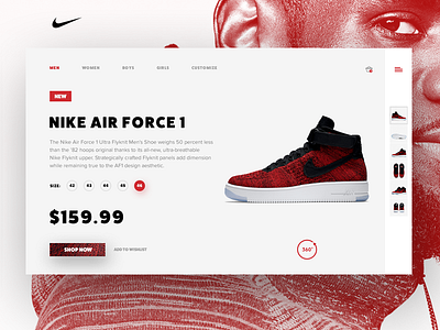 Nike Air Force 1 UI airforce brand design diesel nike shop ui ui design watches web design website