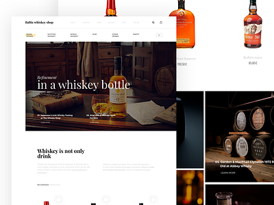 Whiskey Shop ecommerce landing ui web webdesign webpage website whiskey