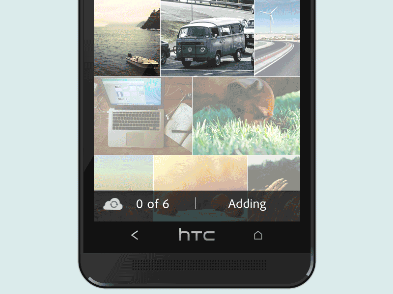 Adding & Syncing Photos (Animation) add android animation app gif mobile photos sync ui ux