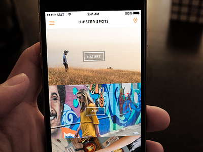 Hipster- explore view explore hipster ios sketch ui