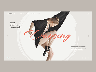 Aurora anim animation brush brushes clean dance dancer design homepage logo minimalism simple site slider ui uiux ux web webdesign website