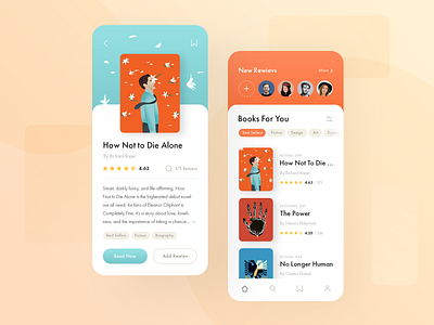 Reader app app application books clean design ecommence elegant homepage iosapp iphone iphone app minimalism orange reader reader app reading simple ui uiux ux