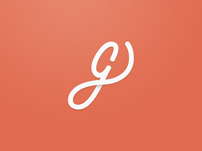 New Personal Logo (thicker version) branding g icon identity lettering logo minimal monogram orange script simple white