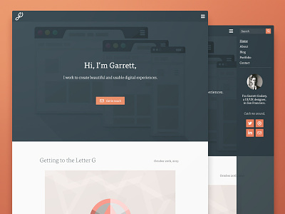 New Homepage clean flat homepage minimal orange portfolio simple web design web site