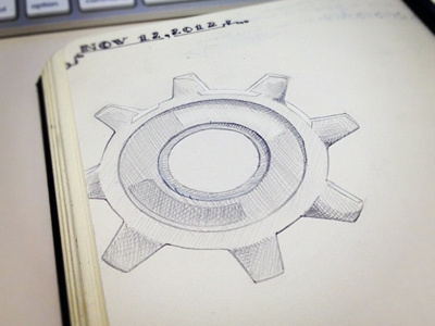 Cog/Gear/Settings Icon - Notebook Sketch cog icon notebook process sketch