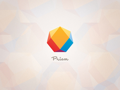 Prism Logo blue branding colorful contemporary geometric heptagon icon jewel light logo minimalist modern polygon primary prism red script simple symmetric yellow