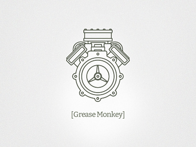 Grease Monkey Branding art branding engine icon identity light line logo mechanic mechanical motor outline vector