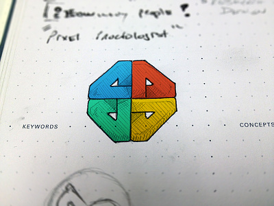 Ambigram Logo ambigram colorful g geometric icon logo notebook sketch symmetric