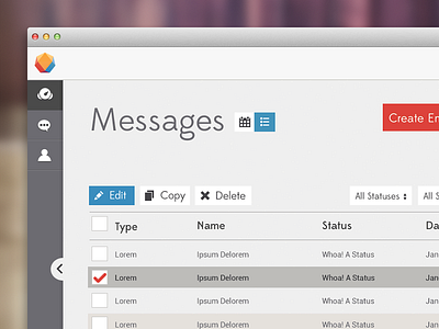 Messages View - Mail Campaign App app email flat interface mail minimal ui web