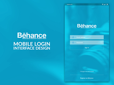 Behance login UI