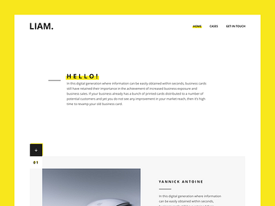 Portfolio website design - Liam design mobile platform portfolio ui userinterface ux visual web webdesign website