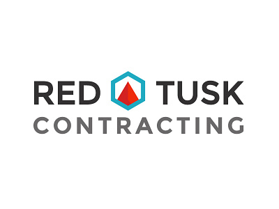 Red Tusk Contracting 1/2 design flat logo modern simple