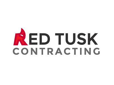 Red Tusk Contracting 2/2 design flat graphic logo logo design modern simple