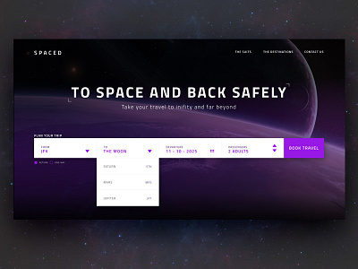 SPACED Challenge Home Page design purple space spacedchallenge ui ux website design