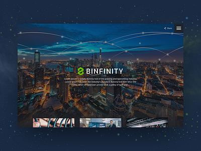 Binfinity - One Page Website design illustrator photoshop space art ui ux web