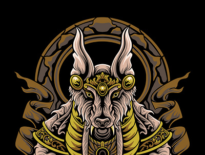 Anubis bali carvin anubis background backgrounds beautiful character culture decorative design dog egypt god head illustration logo myth mythology retro tshirt design vector vintage