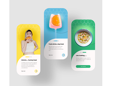 Onboarding Screens - Cooking App animation branding daily ui design graphic design illustration logo typography ui ux vector