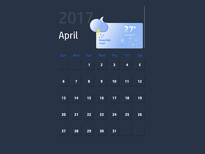 Calendar With Weather Application branding daily ui design graphic design logo ui ux