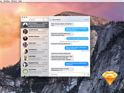 Yosemite Messages in Sketch apple messages osx sketch wip yosemite