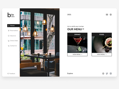 Restaurant Web Design app landing page ui ux web website