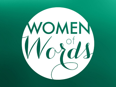 Women of Words Logo branding carolyna futura green logo script women