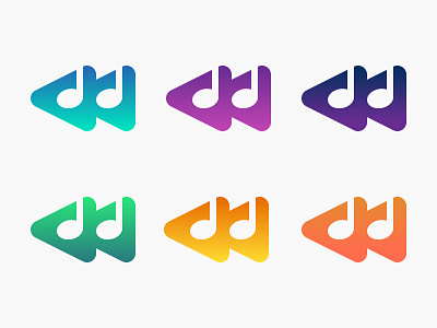 PressRewind branding color gradient icon logo music music note play