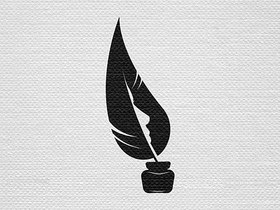 Quill for Women of Words branding ink inkwell logo negative space quill