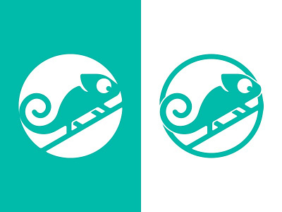 Polychromica Inverted animal branding chameleon icon identity logo