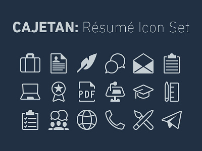 Icon Set for Résumés download icon icons portfolio resume