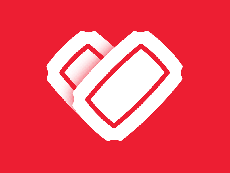 Heart Tickets Animation branding icon identity logo