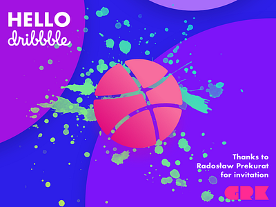 Hello Dribbble blue design dribbble hello hello dribbble pink purple sketch