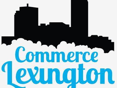 Commerce Lexington black blue chamber of commerce commerce cyan kentucky lexington logo
