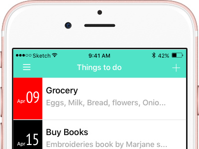 Things-To-do app closeup