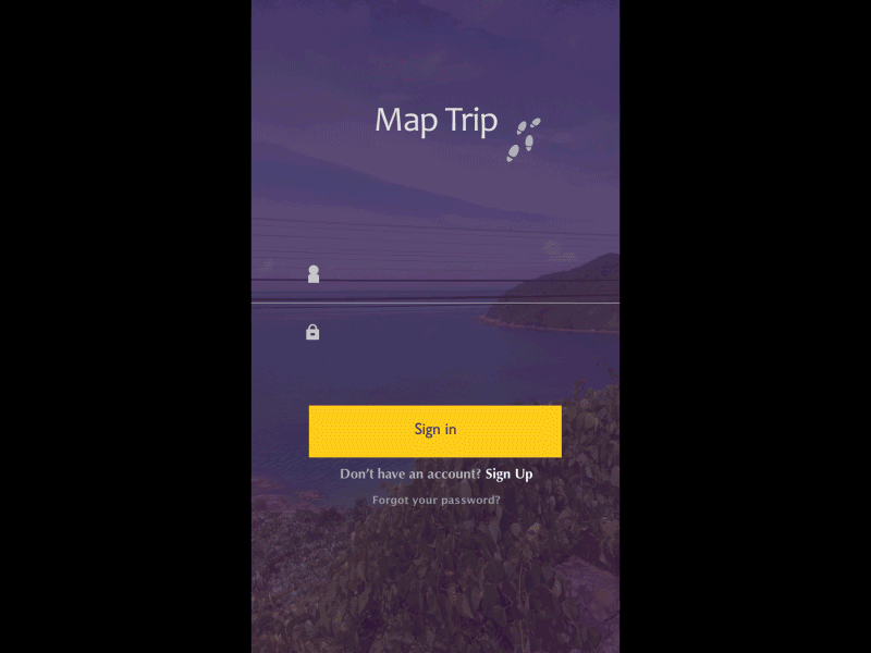 Login Screen animation design ios ipad map trip ui