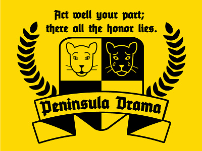 Peninsula Drama Logo (1st Iteration) branding coat of arms crest drama illustration logo masks panther type vector