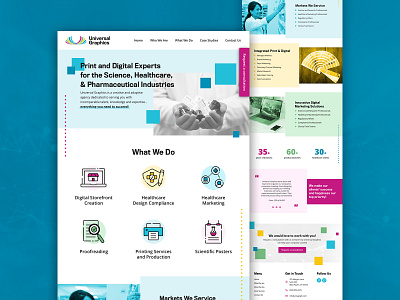 Universal Graphics Website Concept healthcare healthcare design healthcare marketing homepage iconography ui web design website website design