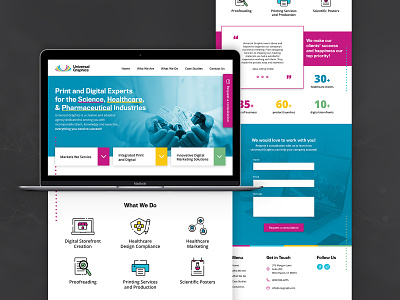 Universal Graphics Website Concept 2 healthcare healthcare design healthcare marketing homepage iconography icons ui ui ux ui design web web design website