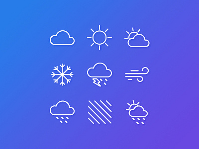 Weather Icons fog icons outline icons rain snow sun thunder weather wind