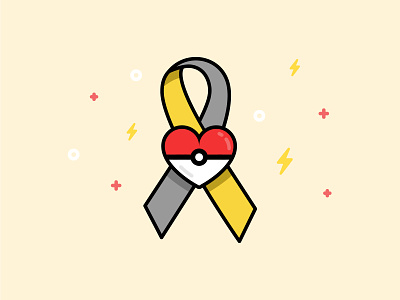 In Loving Memory of Trenton cancer ribbon dipg heart icon illustration in memory pokeball pokemon