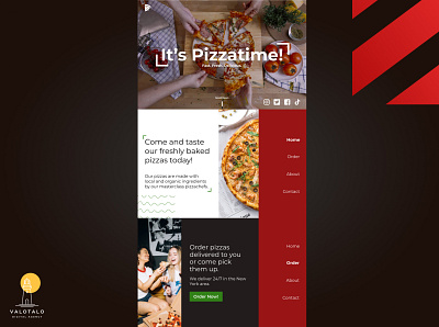 It's Pizzatime! Pizzeria landing page design branding design graphic design hero landing page ui ux web web design web development