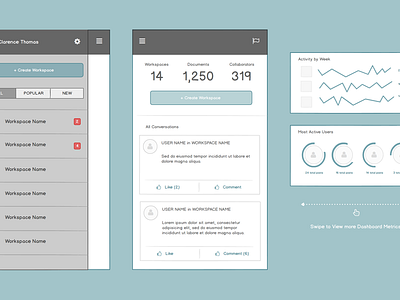 Mobile Dashboard Concept balsamiq interaction design ios low fidelity mobile schematic ui user experience ux wireframes workflow