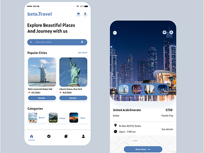 Home and Booking Screens (Travel app)